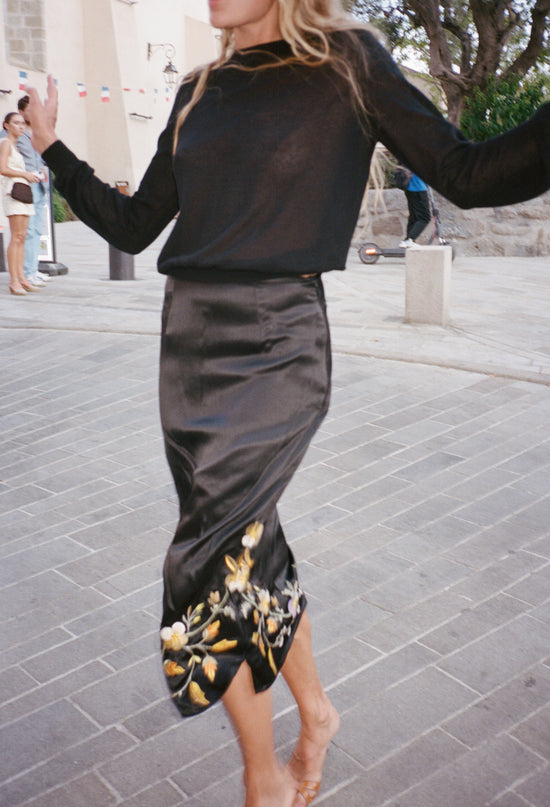 Lacerta Black Sheer Pullover Sweater