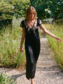Elize Black Charmeuse Dress