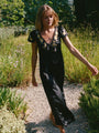 Elize Black Charmeuse Dress
