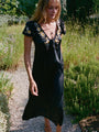 Elize Black Charmeuse Dress