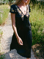 Elize Black Charmeuse Dress