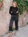 Gilly Black Satin Pant