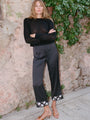 Gilly Black Satin Pant