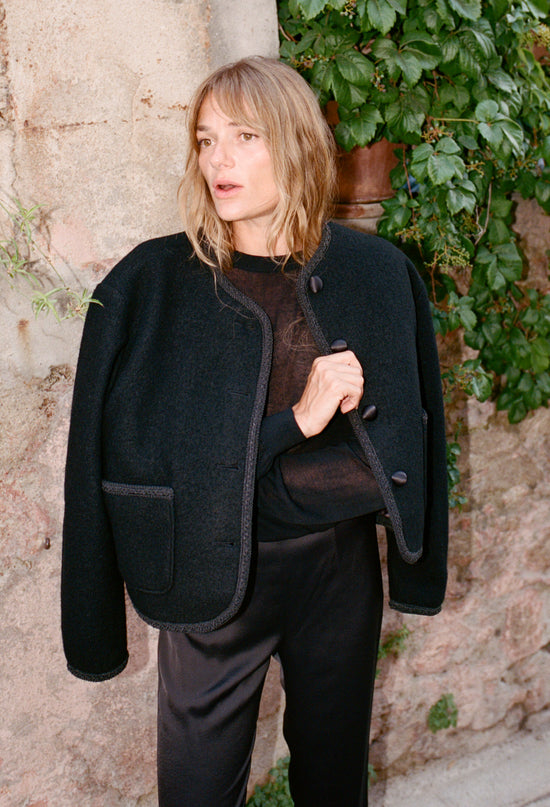 Simona Black Wool Coat