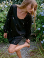 Mirey Black Dupioni Dress