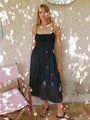 Gabriela Black Silky Satin Dress