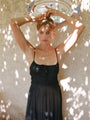 Gabriela Black Silky Satin Dress