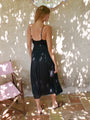 Gabriela Black Silky Satin Dress