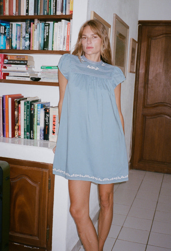 Joelle Slate Cotton Voile Dress