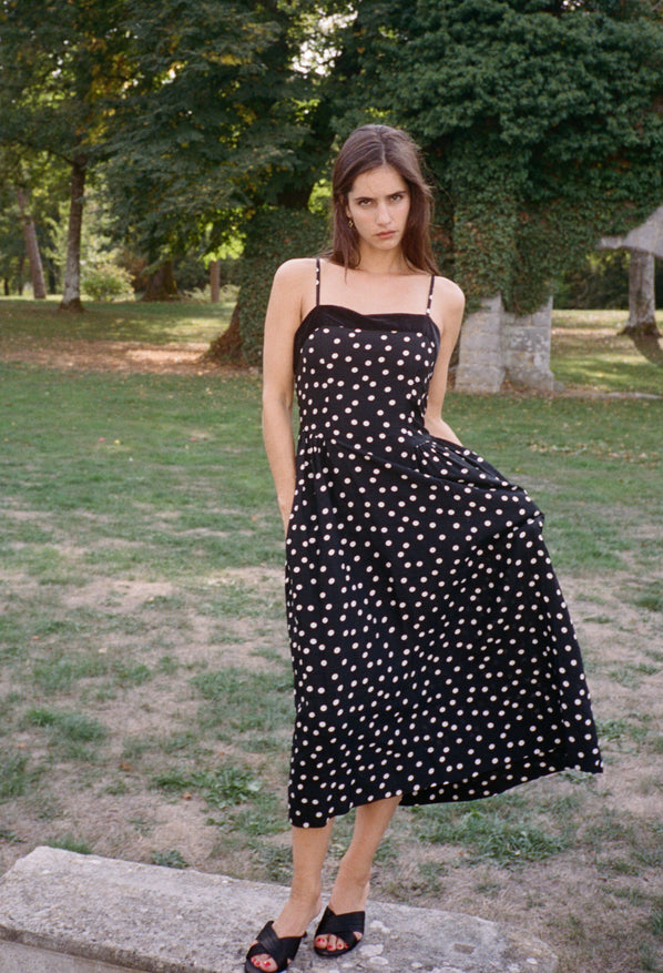 Anneli Dupioni Dot Dress