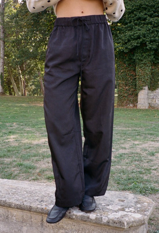 Dania Black Satin Pant
