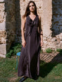 Serena Brown Satin Dress