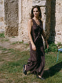 Serena Brown Satin Dress