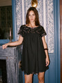 Elea Embellished Cotton Dress Black