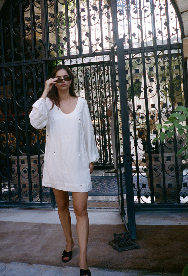 Mirey Ivory Dupioni Dress
