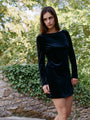 Genevieve Black Velvet Mini Dress with Bow