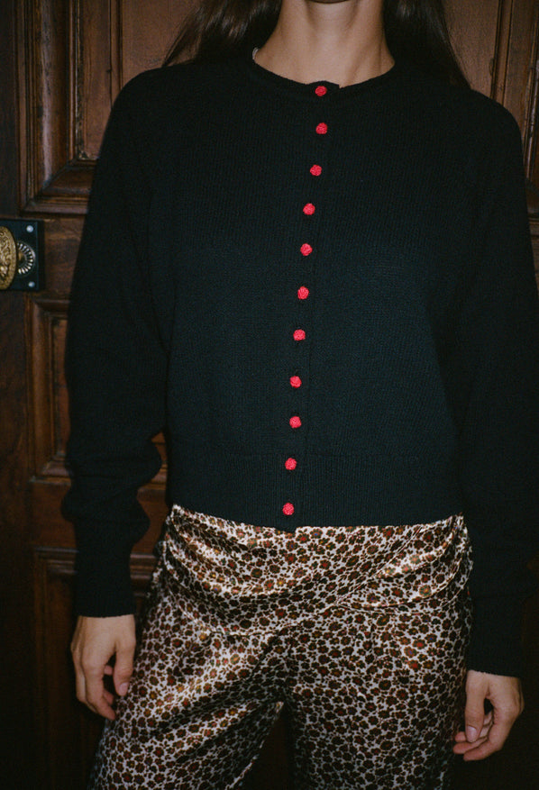 Laine Cotton Cardigan Black