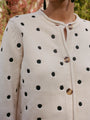 Maija Polka Dot Cotton Cardigan Ivory