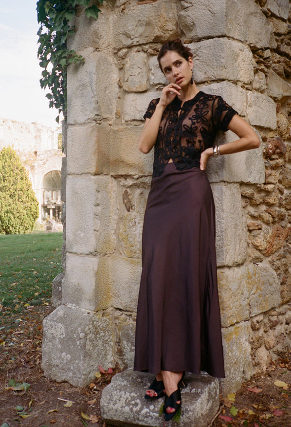 Nikola Black Soutache Top