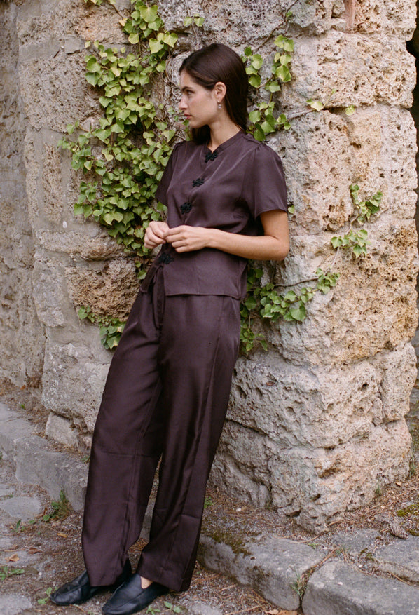 Dania Brown Satin Pant