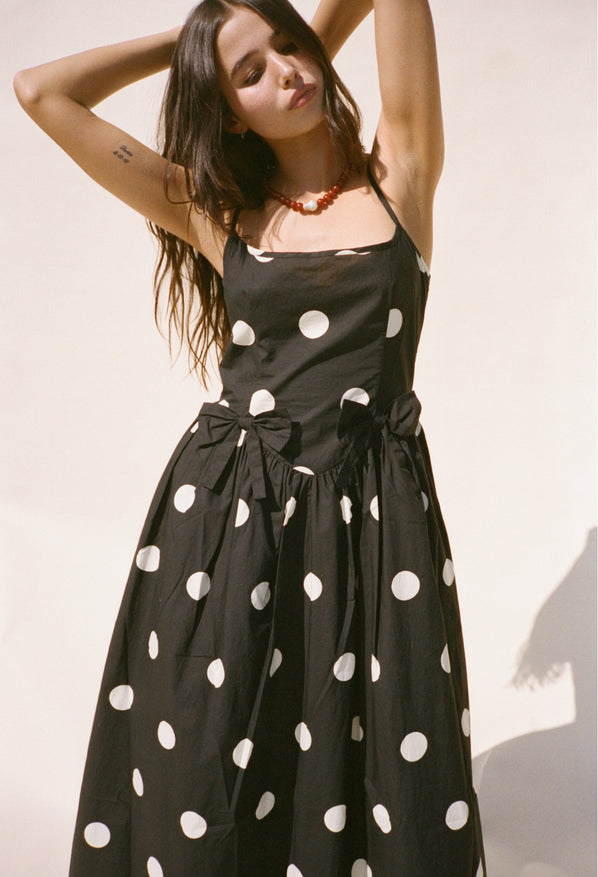 Neroni Dress Polka Dot with Bows Ciao Lucia Neroni Dress Polka Dot with Bows Ciao Lucia
