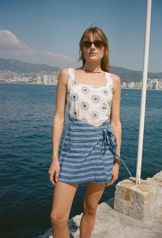 Kimo Sundial Block Print Cotton Dress