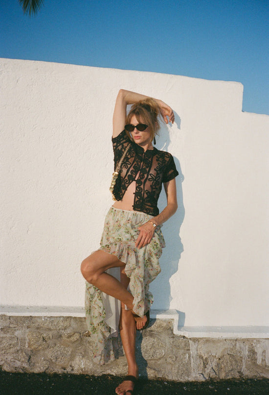 Lerden Jardin Silk Chiffon Skirt