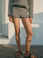 Fava Navy Stripe Knit Short