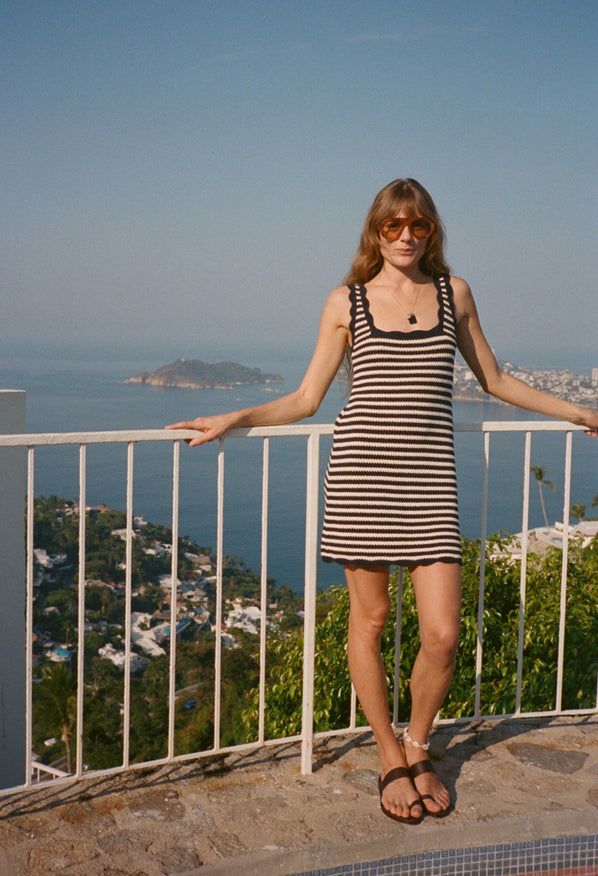 Domeka Navy Stripe Knit Dress