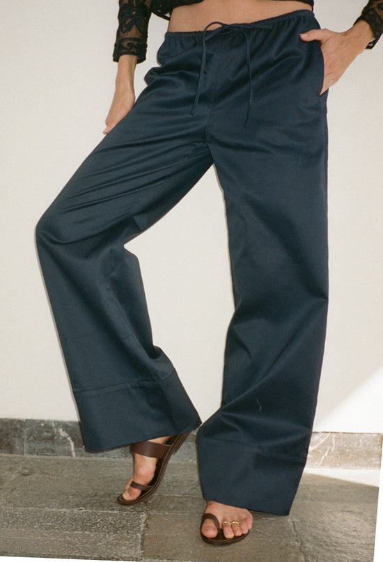 Yuli Midnight Cotton Twill Pant