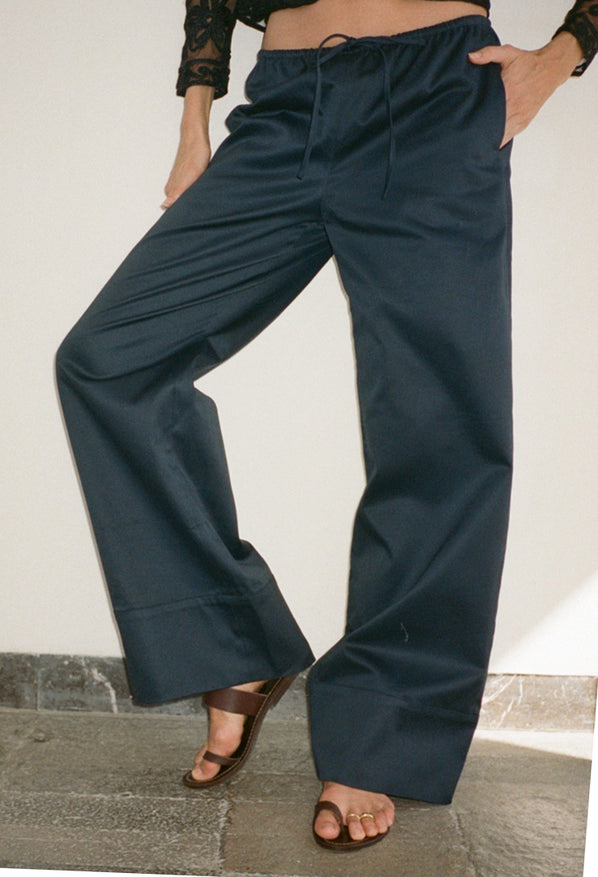 Yuli Midnight Cotton Twill Pant