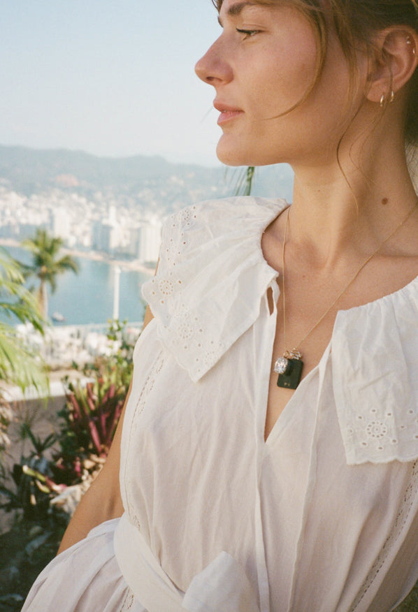 Sua White Embroidered Cotton Dress