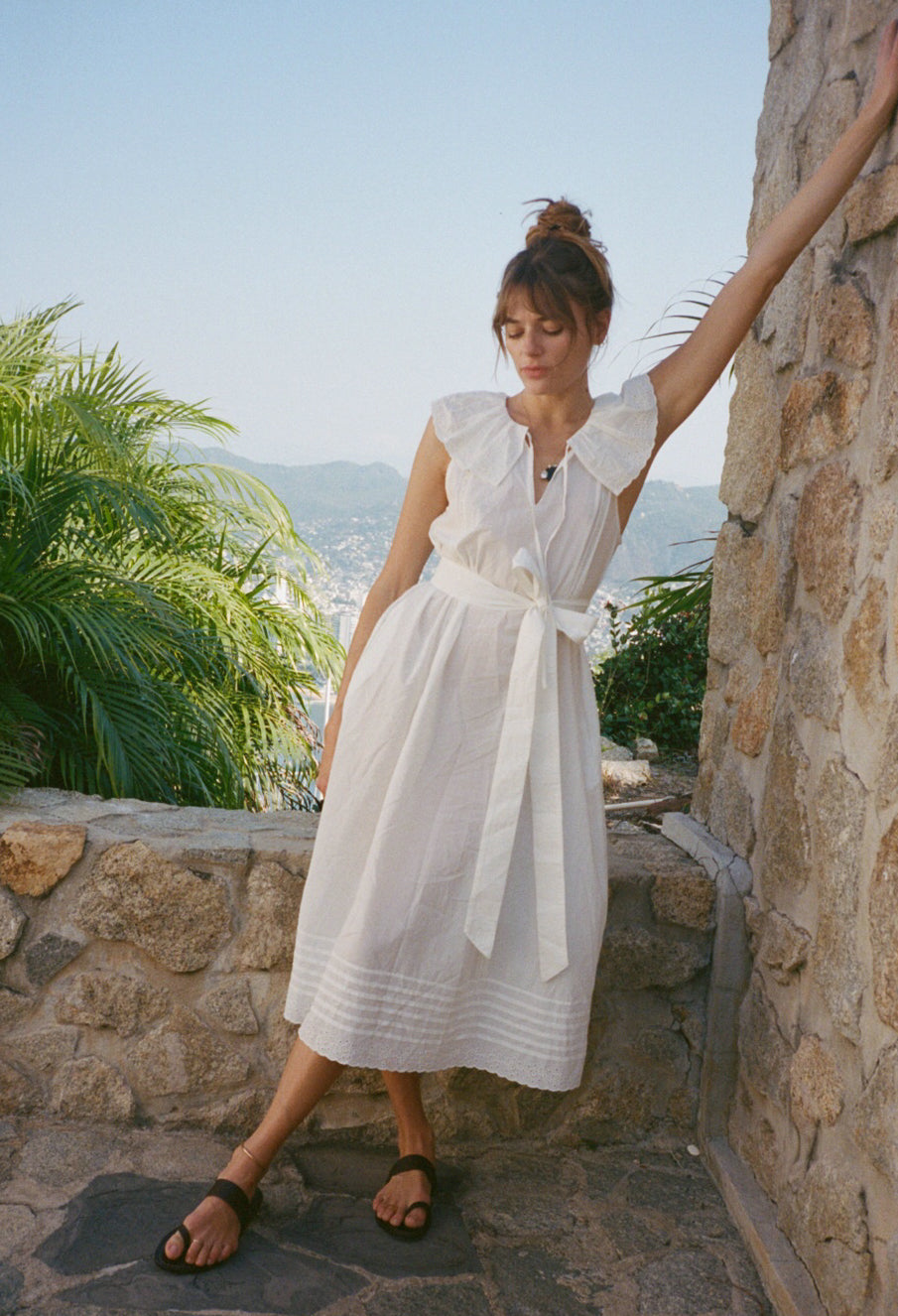 Sua White Embroidered Cotton Dress – Ciao Lucia