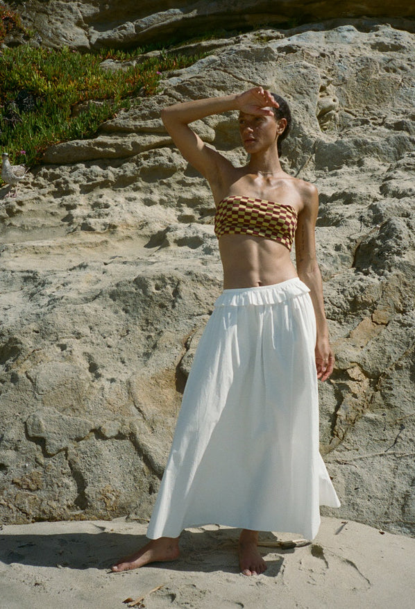 Esi White Cotton Skirt