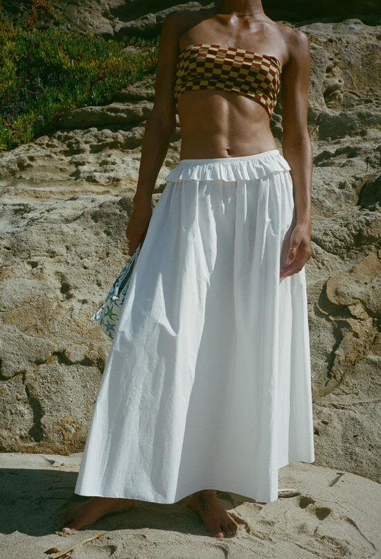 Esi White Cotton Skirt