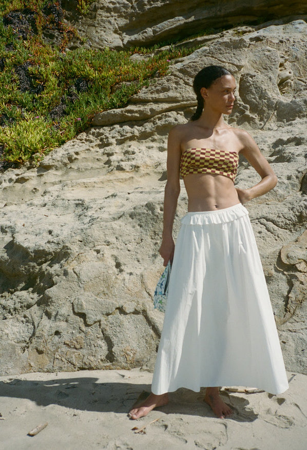 Esi White Cotton Skirt