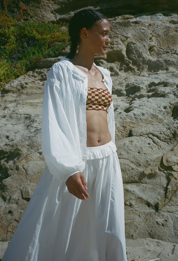 Esi White Cotton Skirt