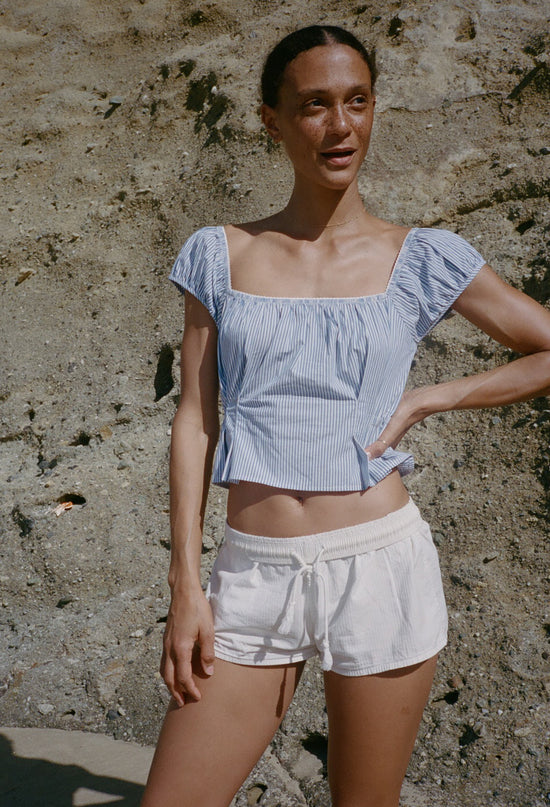 Lille Striped Cotton Poplin Top