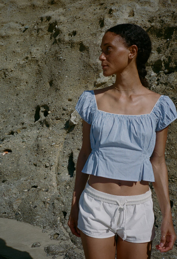 Lille Striped Cotton Poplin Top