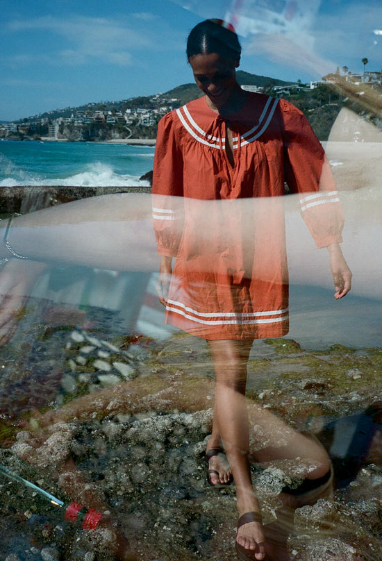 Palina Terracotta Cotton Dress