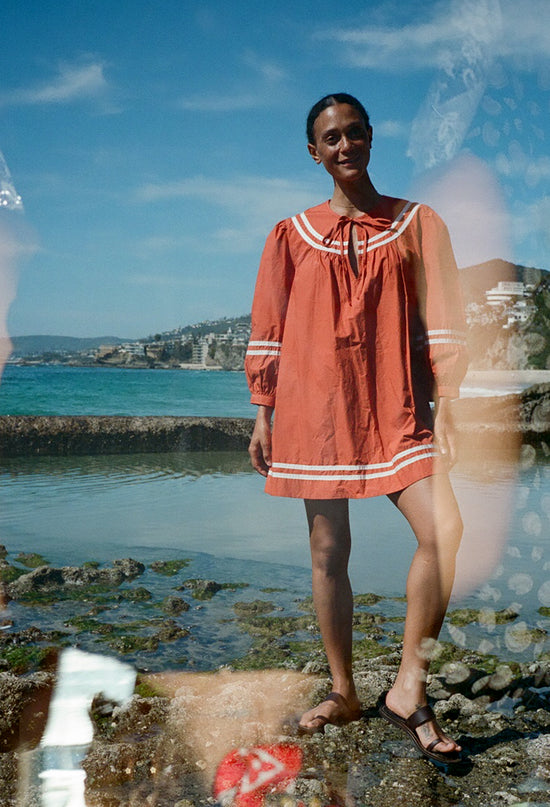 Palina Terracotta Cotton Dress