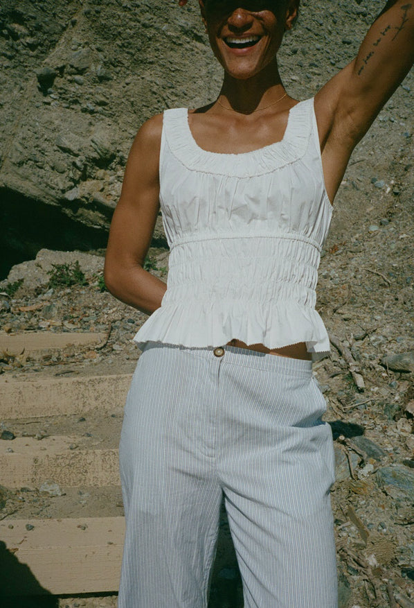Louisa White Cotton Top