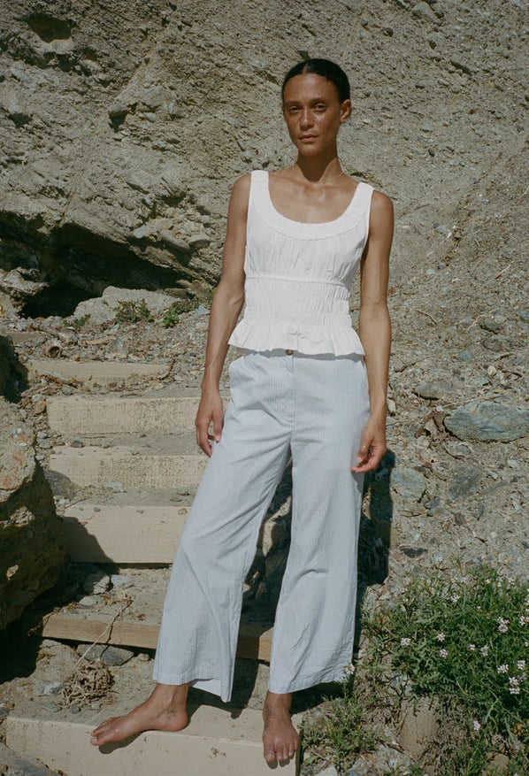 Louisa White Cotton Top