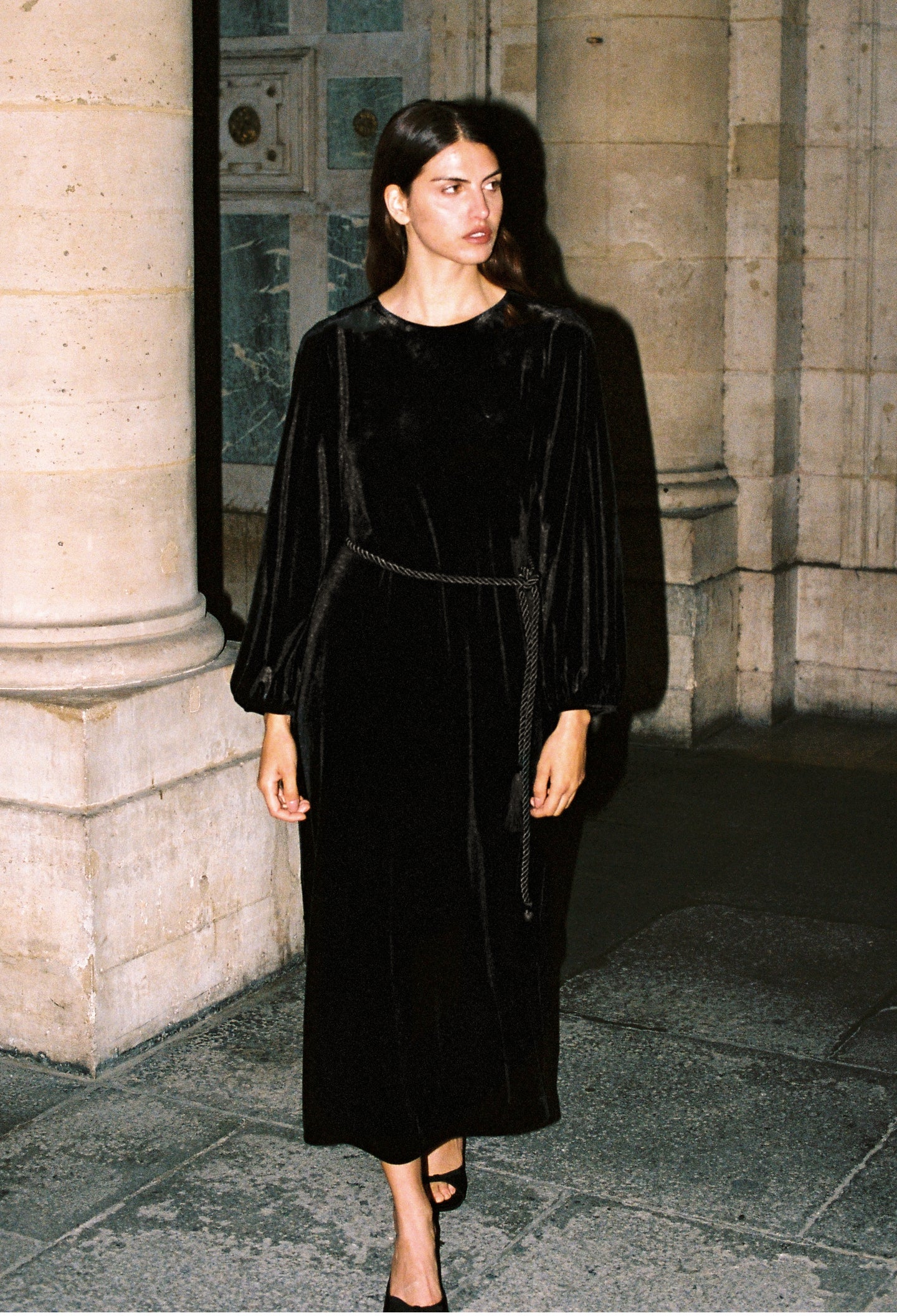 Magdalena Dress Black Velvet