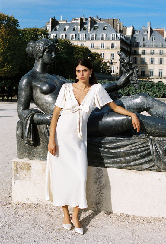 Brunello Ivory Satin Dress
