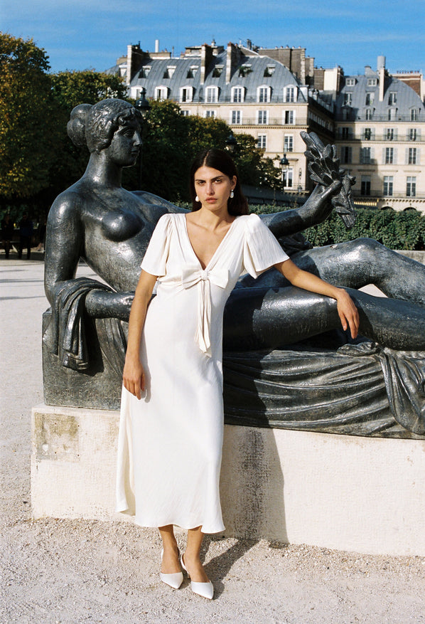 Brunello Ivory Satin Dress