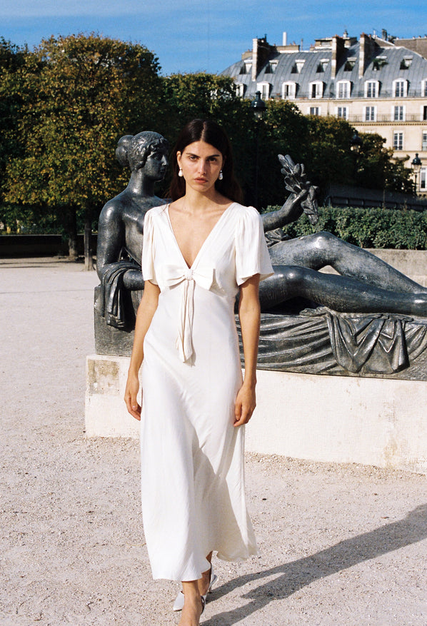 Brunello Ivory Satin Dress