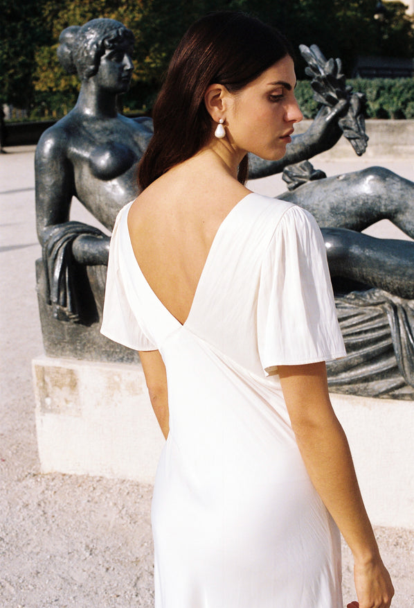 Brunello Ivory Satin Dress