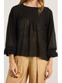 Alda Black Georgette Silk Top