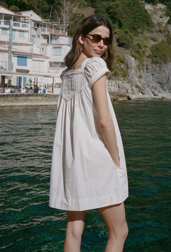 Brynn Ivory Cotton Poplin Dress